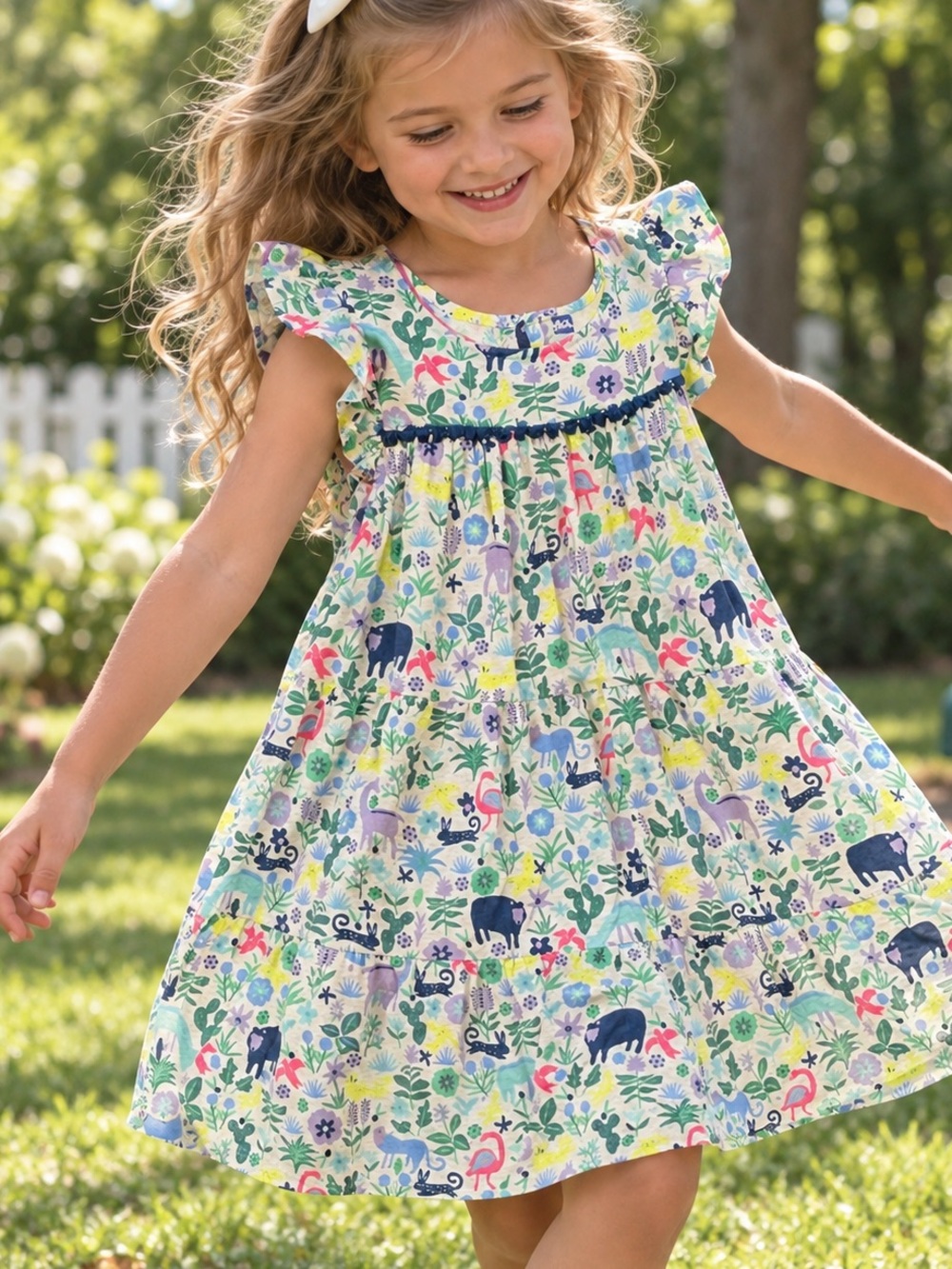 Toddler Girls' Floral & Animal Print Ruffle Dress - Multicolor